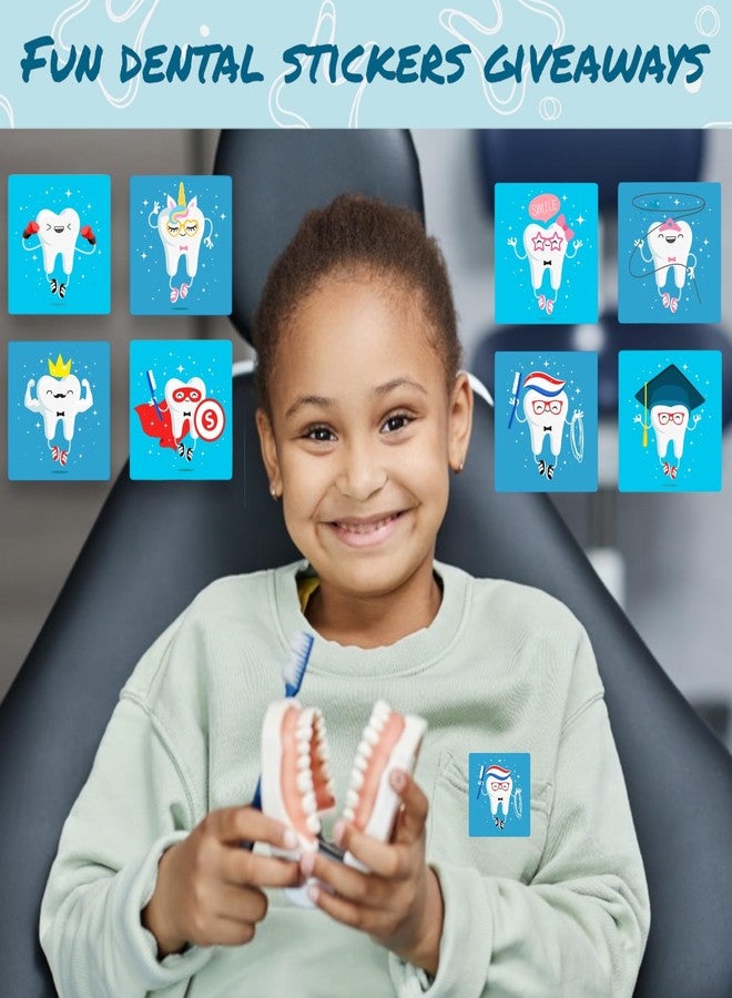 ملصقات الأسنان - 120 قطعة من ملصقات الأسنان ونظافة الأسنان للأطفال، تعليم طب الأسنان، ملصقات تنظيف الأسنان، مكافآت طبيب الأسنان و"لقد فقدت سنًا" (120) - Image 5